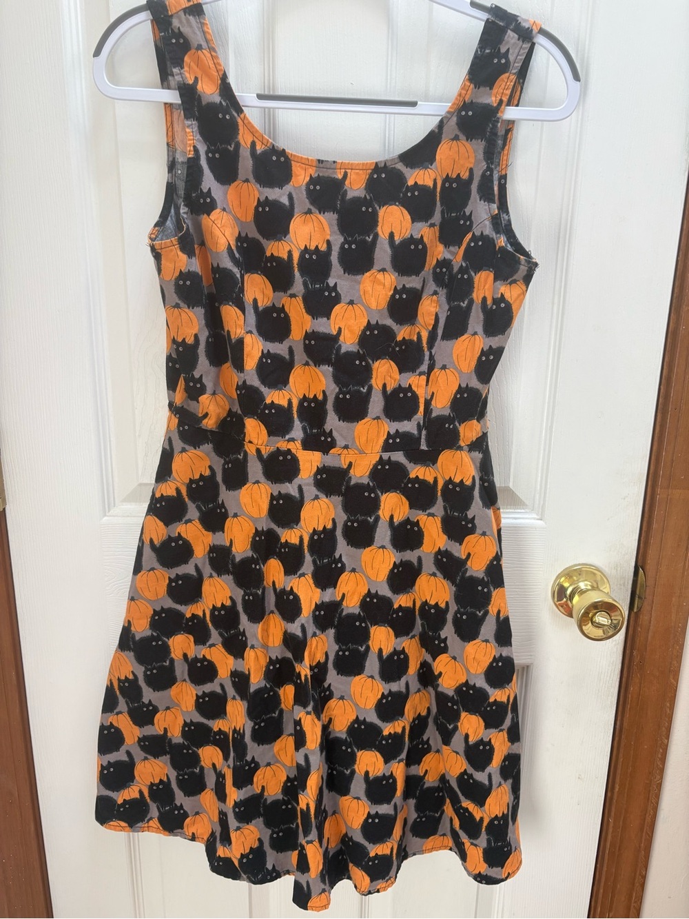 ModCloth Black Cat & Retrolicious Cat Pumpkin Print A-Line Dresses - Picture 7 of 11